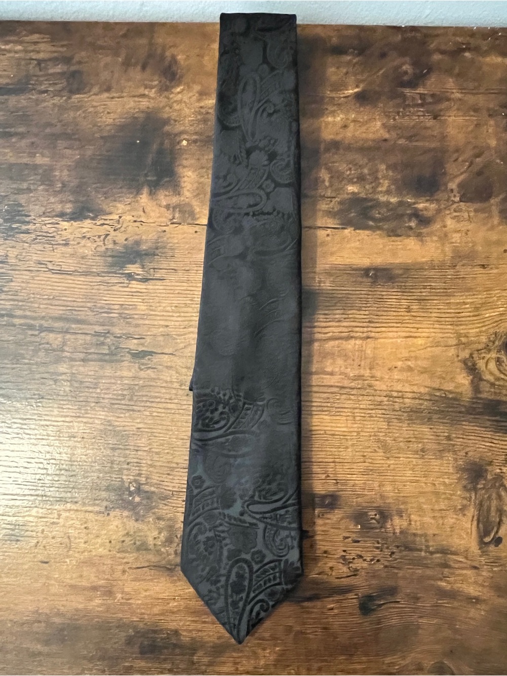 Men's Black Paisley Tie - Classic Formal Accessory